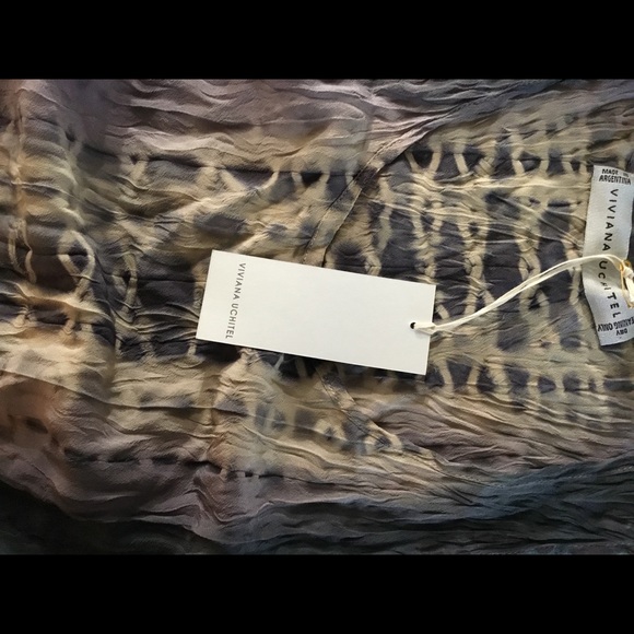 Viviana Uchitel Hi-Lo Silk Tank in Smoke Signal/ Moon Shadow NWT - Picture 5 of 5